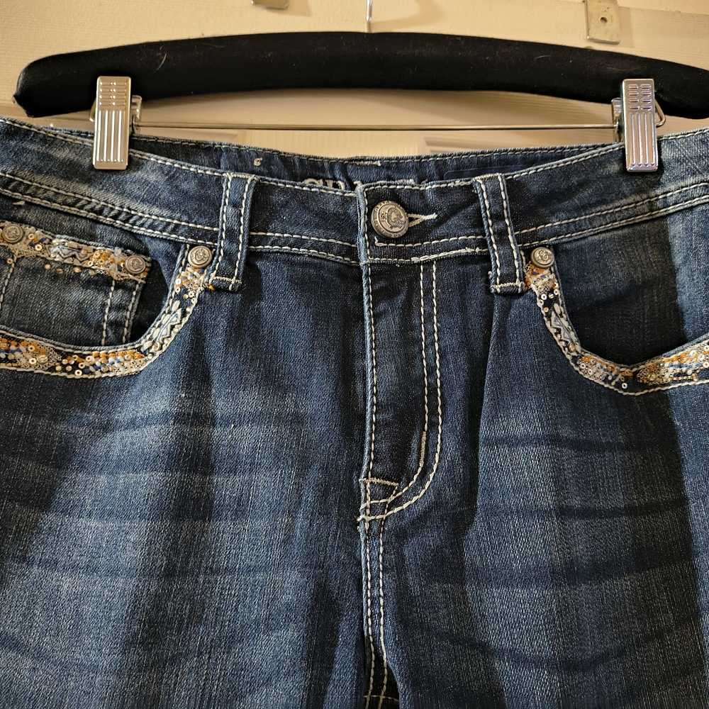 Grace in LA Denim Jeans with Gold Accents